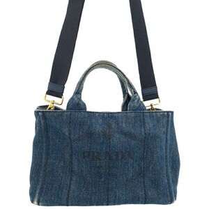 PRADA Canapa Denim Handbag Bag